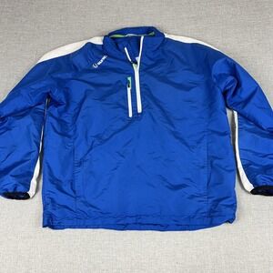Sunice Jacket Mens 2XL Blue White 1/2 Zip‎ Pullover Golf Windbreaker SS2001